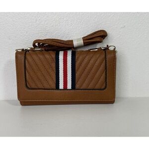 Brown Crossbody Wallet Purse Card Slots Phone Pocket Americana Heritage Style